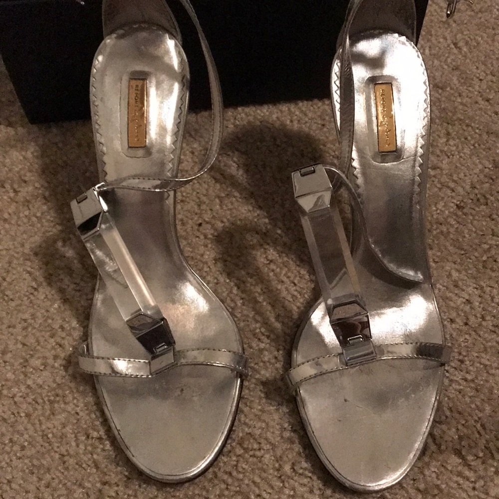 Silver Sandals 3 inch heeled
